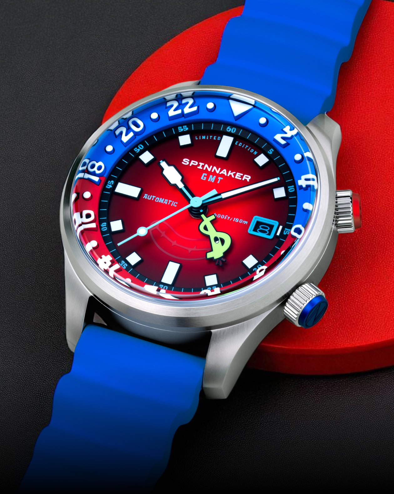 Spongebob Watch Mr. Krabs Red | Bradner GMT Automatic Spongebob Squarepants Bubbly ...